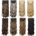 KARLOR Hair Extensions with Clips 4 Pieces Curly 50 cm Clip-In Extensions Synthetic Hair Like Real Hair Cheap Hair Pieces Wig Pieces Hair Extensions Long Curls Synthetic for Women (Brown-White) - Buy Online on GoSupps.com