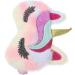 LOGOFUN Plush Cartoon Unicorn Eye Mask - Furry Faux Fur Sleeping Mask for Women & Girls | Adjustable Straps Colorful Sleep Accessory - Buy Online on GoSupps.com