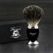 BLACK AND METAL COLOR BASE SHAVING BRUSH WITH PURE BLACK ROOF HAIR FOR MEN