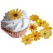 - Cake decoration with beautiful yellow flowers made of pre-cut edible rice wafer paper.Decoration for cupcakes cakes desserts.For birthday parties weddings baby shines. Flowers Small