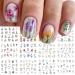 YOSOMK 12 Sheets Flower Nail Art Stickers Decals Summer Lily Nail Decals Water Transfer Nail Art Supplies Orchid Butterfly Dragonfly Colorful Design Nail Accessories for Women Nail Decorations. Flower Nail Stickers-1