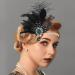 Fashband 1920s Flapper Headband Black Feather Headpiece Rhinestone Gatsby Hair Band Cocktail Head Accessories for Women (dot) - Buy Online on GoSupps.com