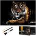 Animal Scratch Art Rainbow Painting Paper, Engraving Art & Craft Sets, Creative foil Scratch Art Toys Gift, DIY Sketch Card Scratchboard for Kids & Adults, Women - 16'' x 11.2'' with 3 Tools (Tiger)