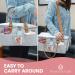Portable Diaper Caddy Storage Bag | Roll Lid & Dividers | Nursery Organizer for Changing Table, Car & Travel | Grey Baby Caddy - Buy Online on GoSupps.com