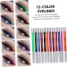 Healeved 12 Pcs 1 Set Shadow Set Long-lasting Eye Liners Colored Eyeliner Makeup Kit Paste Colorful 1 count (Pack of 1) Colorful - Buy Online on GoSupps.com