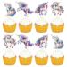 Keaziu 24 Pack Unicorn Horse Cupcake Toppers Colorful Horse Cupcake Picks Baby Shower Wedding Boys Girls Birthday Party Cake Decorations Supplies