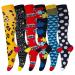 Compression Socks for Men & Women (6Pair) Non-Slip Long Tube Ideal for Running Nursing Circulation & Recovery Boost Stamina Hiking Travel & Flight Socks 20-30 mmHg S-M Geometry