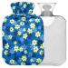 Naanle yellow flowers hot water bottle with cover transparent bag hot water bottle 1l warm steadel for bed handfoot warmer pain relief warmth and cold therapy