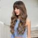 EMMOR Ombre Grey Blonde Highlight Color Wig with Bangs | Long Curly Heat Resistant Synthetic Hair - Natural Daily Look - Buy Online on GoSupps.com