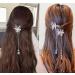 6PCS Silver Butterfly Hair Pins - 3D Metal Hollow Tassel Clips for Women - Bride Wedding Hair Accessories - Buy Online on GoSupps.com