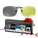Clip On "All-in-One" Photochromic Blue Light Glasses Block 85% of Blue Light | Helps You See Better Outdoors and See Better at Night When Driving | Sleep Better, Stop Eye Pain, Headaches and Migraines Amber Transition