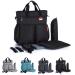 Insular Multifunctional Waterproof Mummy Shoulder Bag Diaper Bag Chic Nappy Changing Bag Tote/Messenger Style Large Light Weight with Changing Mat Adjustable Straps (4pcs Black)