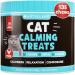 Hemp Cat Calming Treats - Cat Anxiety Relief - Storm Anxiety, omposure, Grooming, Separation, Travel - Calming Aid for Cats with Hemp Oil, L-Theanine - Cat Melatonin - Made in USA - 135 Soft Chews Calming Chews for Cats