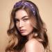 Women Rhinestone Headbands Wide Hairhoop Padded Headbands Sparkly Hairband Headbands Padded Rhinestone Head Band Sparkly Faux Crystal Headpiece for Women Girls(Purple) purple 1 - Buy Online on GoSupps.com