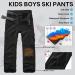 Asfixiado Kids Waterproof Snow Pants | Fleece Lined Insulated Ski Pants - X-Large 1 (Black) - Buy Online on GoSupps.com