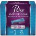 Poise Impressa Incontinence Bladder Supports for Bladder Control, Size 1, 21 Count & Incontinence Pads, Light Absorbency, Long, 24 Count - Buy Online on GoSupps.com