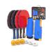 NIBIRU SPORT Ping Pong Paddles Set - Professional Table Tennis Rackets and Balls, Retractable Net with Posts and Storage Case - Pingpong Paddle and Game Table Accessories 4 Player Complete Set