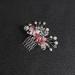 Minkissy Wedding Hair Comb Pearl Butterfly Hair Comb Crystal Rhinestone Women Hair Comb Bridal Vintage Headpiece (Pink) - Buy Online on GoSupps.com