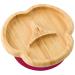 bamboo bamboo Baby Plate Kids and Toddler Suction Cup Bamboo Plate for Babies | Non-Toxic | Cool to The Touch | Ideal for Baby-Led Weaning (Divider Cherry)