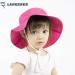 LANGZHEN Baby Girls Sun Protection Beach Hat with Chin Strap | Wide Brim Toddler Kids Summer Play Hat - Rose, 1-2 Years - Buy Online on GoSupps.com