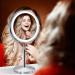Adjustable LED Lighted Makeup Mirror with 3 Color Options, 10x Magnification, Rechargeable Battery - Chrome Finish - Buy Online on GoSupps.com