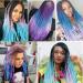 LDMY Kunsthaar 6PCs Jumbo Braids - 24 Synthetic Colorful Ombre Hair Extensions in Lila Blue & Pink | Perfect for Braiding - Buy Online on GoSupps.com