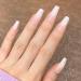 NOVO OVO Long Coffin Ombre Nude Gradient White Pink French Tip Press On Nails Set - Mother's Day, Valentine's, Spring - with Glue - MILK CAP COFFIN - Buy Online on GoSupps.com