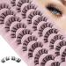 Individual Lashes Extensions Natural Look Cluster Lashes Wispy DIY Open Eyes False Eyelashes 80pcs D Curl Lashes Strips for Self Application at Home 10 Pairs