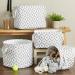 Bone Dry Lattice Paw Print Small Round Pet Storage - White/Gray - Buy Online on GoSupps.com