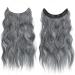 FESHFEN Invisible Wire Hair Extensions | Adjustable Size Long Wavy Hairpiece for Women | 16 Black Mix Gray - Buy Online on GoSupps.com