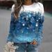Christmas Snowflake Print V-Neck Women's Long Sleeve T-Shirt - Sparkly & Casual Plus Size Sweatshirt for New Year Party (Blue, 3X-Large) - Buy Online on GoSupps.com