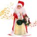 zerotop 16" Electric Singing Walking Santa Claus Christmas Plush Toy with Music & Lights Induction Electric Christmas Ornaments Stuffed Toy Musical Doll for Kids Gift Home Party Xmas Decor (Red)