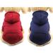 SATINIOR 2 Pieces Winter Dog Hoodie Warm Small Dog Sweatshirts with Pocket Cotton Coat for Dogs Clothes Puppy Costume (M) Dark Blue, Wine Red Medium