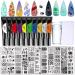 Nail Stamp Plate Gel Set 22 pcs Set 10 Nail Stamping Plate 10 Colors Stamping Nail Polish Nail Stamper Scraper Kit Nail Template Printing Tools Flowers Animal Holiday Summer Lace Design