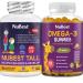 NuBest Bundle Daily Nutrition for Kids & Teens Tall Kids 90 Chewable Tablets and Omega 3 Gummies Flaxseed Old - Support Bone Growth Brain Health and Immune
