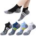 4 pairs of plantar fasciitis socks for women men foot care compression socks 15 mmHg sport support non-slip anti-welding running socks 40-44 black navy blue white