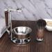 Favali Razor Set - 4 in 1 Stainless Steel Shaving Brush Holder & Wet Razor for Men | Ash Handle Compatible with Mach 3 - Buy Online on GoSupps.com
