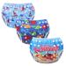 Mixidone reusable swimming diaper adjustable Washing baby swimming trousers unit size swimming diaper swimming trunks for toddlers from 0 to 3 years of star+boat+wal wal+boot+lakes