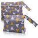 FEILELI NASSPACK WETBAG - 2 Set (geometric triangles) Barragement with a zip and dry compartment - storage bag ideal for cloth diapers swimming clothing breastfeeding inserts ladies