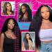 12" Afro Hair Extension Human Hair Clip in Kinky Straight Black - Double Weft 100% Real Human Hair - Maxi Thickness 8 Pieces Full Head (#1B Natural Black 12 inch 105g) - Buy Online on GoSupps.com