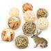 9 pieces of chewing cases small animals grass toys for rabbits guinea pigs chinchilla rabbits natural balls delicacies braided straw straw funny toys for small animals