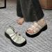 Dickly Women s Plateau Slide Sandals | Adjustable Buckles & Non-Slip Slippers | Open Toe Travel & Bathroom Sandals - Size 37 EU - Buy Online on GoSupps.com