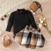 Miipat Baby Girl Fall Winter Outfit Set | Long Sleeve Pullover Top with Mini Skirt | Toddler Girls Dress 2-3 Years | BlackBrown - Buy Online on GoSupps.com