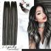 Moresoo Balayage Sew in Weft Hair Extensions 20 Inch 100g #1B/Silver - Real Human Hair - Buy Online on GoSupps.com