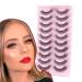 Aizuiwiy Russian Strip Lashes Natural Look Wispy False Eyelashes Russian Eyelashes Fake Eyelashes Russian Lashes Fluffy Wispy Lashes Hybrid Curl Strip Lashes Crossed Reusable 10 Pairs No Glue LY-SJ27-10S