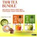 Thai Milk Tea Bundle - 14 Sachets with Ranong 3 in 1 Instant Thai Tea Mix and Ranong Matcha Green Tea Latte Instant Mix Including Mint Retail Boba Tea Straws - Buy Online on GoSupps.com