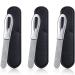 3 Pieces Stainless Steel Nail Files with Leather Case Double Sided Nail Files Non Slip Handle Grit Diamond Fingernail File Easily Grinding Metal Nail File Emery Boards for Natural Nails (Black)