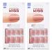 2-PACK Kiss GEL FANTASY "KGN12" (RIBBONS) Short Design Nails w/Adhesive Tabs & Glue