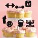 Blumomon 24-Pc Glitter Gym Theme Cupcake Toppers | Weightlifting & CrossFit Party Supplies | Fitness Birthday Decorations - Buy Online on GoSupps.com