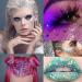 Mermaid Scale Body Glitter Gel - Long Lasting Sparkling Cream for Eyes, Lips, Nails, and Hair - Silver White Color - Festival Party Makeup Glitter with Sponge Brushes - Buy Online on GoSupps.com